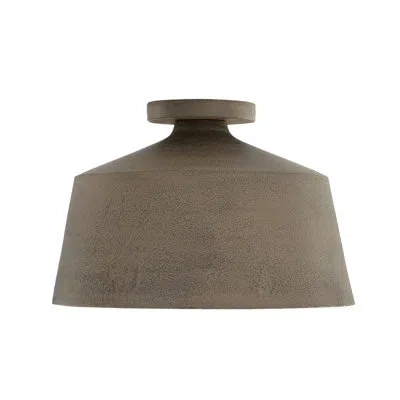 Capital Lighting 14"w X 9"h Quarry 1-light Tapered Metal Semi Flush In Clay