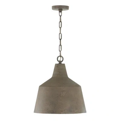 Capital Lighting 15.50"w X 17"h Quarry 1-light Tapered Metal Pendant In Clay,clay