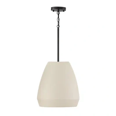 Capital Lighting 16" W X 15" H 1-light Handcrafted Terracotta Pendant In Matte Black In Terracotta Ivory