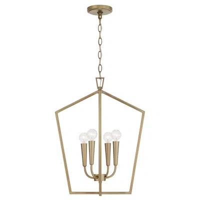 Capital Lighting 17" W X 22" H 4-light Foyer In Aged Brass
