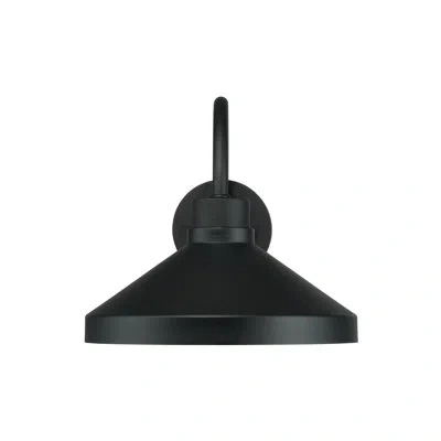 Capital Lighting 1-light Outdoor Cone Wall Lantern Barn Light In Black With White Interior