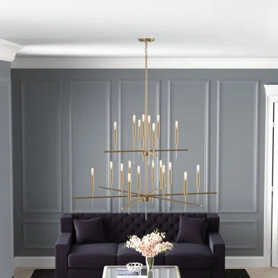Capital Lighting 20 - Light Candle Style Tiered Chandelier In Brass