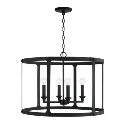 Capital Lighting 25" W X 18" H 4-light Large Pendant In Black Iron