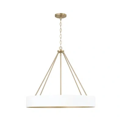 Capital Lighting 27.50"w X 24.25"h 4-light Modern Circular Metal Chandelier In Matte Brass,white