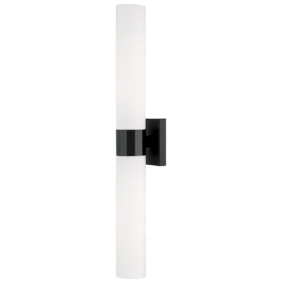 Capital Lighting 29" Wide Matte Black Opal White Glass 2-light Sconce