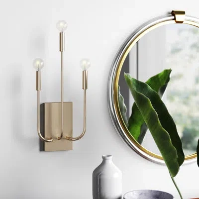 Capital Lighting 3 - Light Dimmable Candle Wall Light In Aged Brass