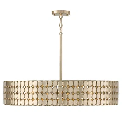 Capital Lighting 30.25" W X 6.75" H 4-light Medallion Chandelier In Champagne Brass