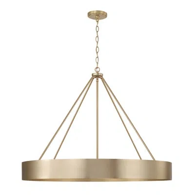 Capital Lighting 35.75"w X 27.25"h 6-light Modern Circular Metal Chandelier In Matte Brass