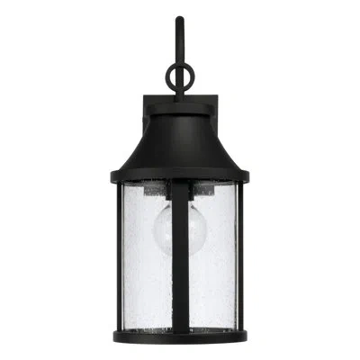 Capital Lighting 3-light Outdoor Cylindrical Wall Lantern In Black With Seeded Glass