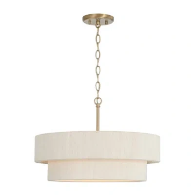 Capital Lighting 4 - Light Brass Drum Pendant