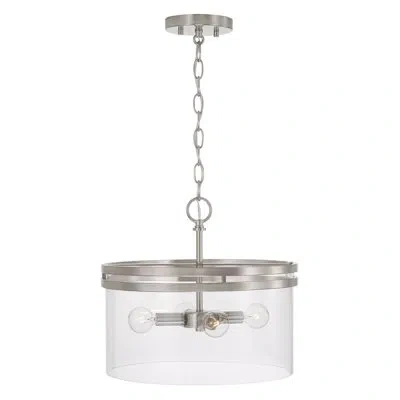 Capital Lighting 4 - Light Drum Pendant In Brushed Nickel
