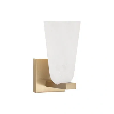 Capital Lighting 4.75" W X 9" H 1-light Sconce In Matte Brass With Faux Alabaster Glass