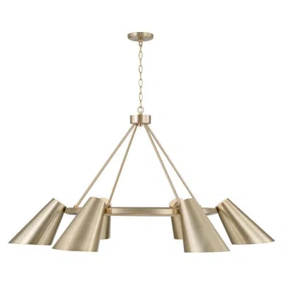 Capital Lighting 48" W X 25.5" H 6-light Modern Ring Chandelier In Matte Brass With Painted White Interior