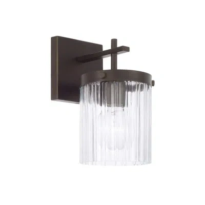 Capital Lighting 5.5" W X 10.75" H 1-light Sconce With Clear Beveled Fluted Glass In Oil Rubbed Bronze