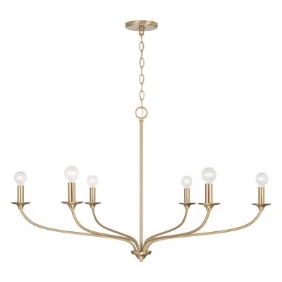 Capital Lighting 6 - Light Candle Style Classic Chandelier In Matte Brass