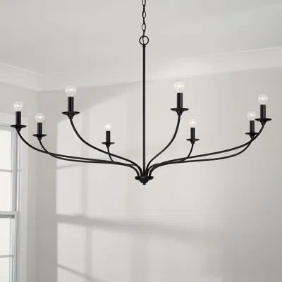 Capital Lighting 8 - Light Candle Style Classic Chandelier In Matte Black