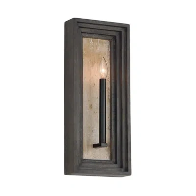 Capital Lighting 8.5" W X 20" H 1-light Candle Sconce In Matte Black And Handcrafted Mango Wood In Espresso Stain