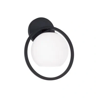 Capital Lighting 9.5" W X 12" H 1-light Circle Sconce With Soft White Glass In Matte Black
