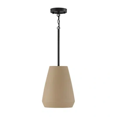Capital Lighting 9.75" W X 13.25" H 1-light Handcrafted Terracotta Pendant In Matte Black In Terracotta Sand