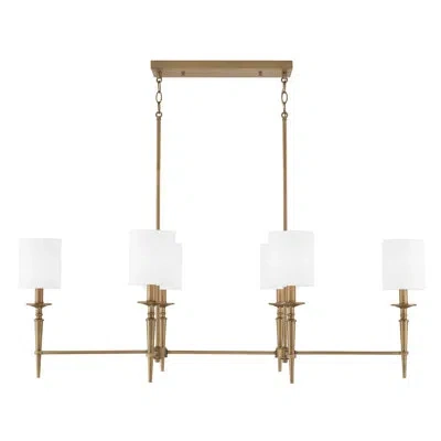 Capital Lighting Abbie 6 - Light Kitchen Island Modern Linear Pendant In Aged Brass
