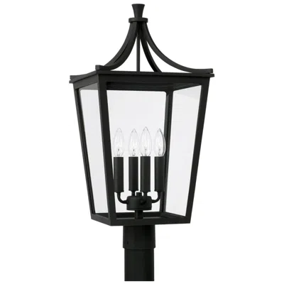 Capital Lighting Adair 4 Light Outdoor Post Lantern 12" Black