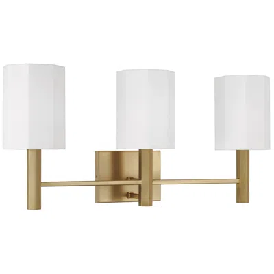 Capital Lighting Adrian 24.5 3-light Aged Brass Vanity In White