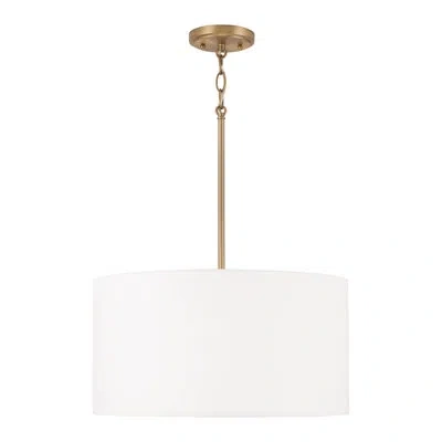 Capital Lighting Alan 3 - Light Drum Pendant In Aged Brass