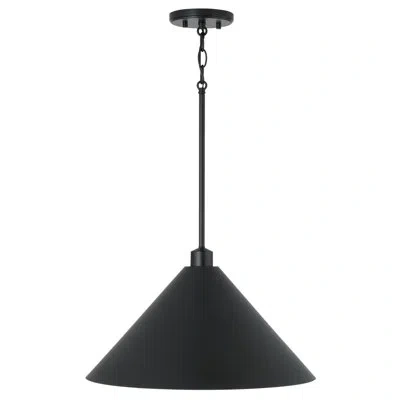 Capital Lighting Alden 1 - Light Cone Pendant In Black,black