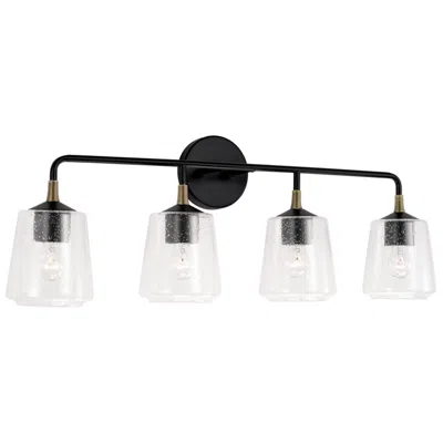 Capital Lighting Amara 31 1/2" Wide Matte Black Brass 4-light Bath Light