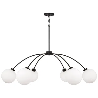 Capital Lighting Amos 6 Light Chandelier 47" Black Iron