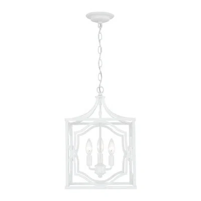 Capital Lighting Anna 3 - Light Textured White Lantern Pendant