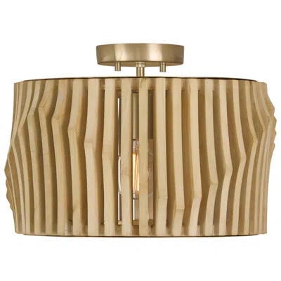 Capital Lighting Archer 1 Light Semi Flush 16" Blonde Wood And Matte B