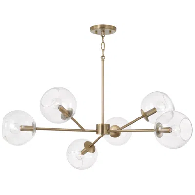 Capital Lighting Atlas 6 Light Chandelier 38" Aged Brass