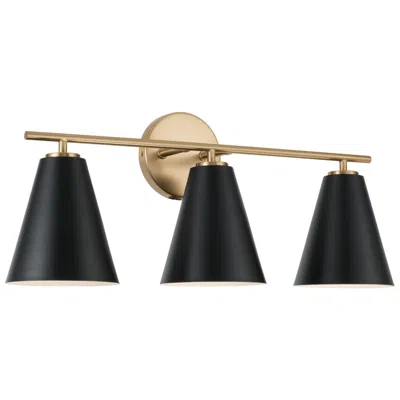 Capital Lighting Austin Allen & Co Charlie 3 Light Vanity 24" Matte Brass And Black