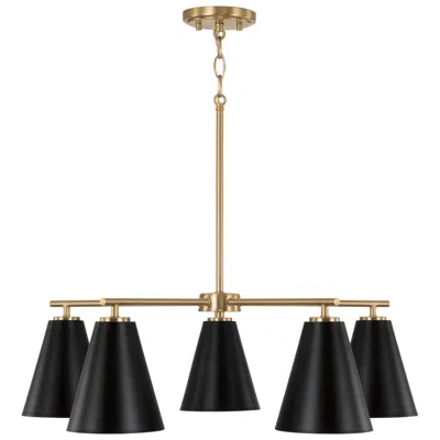 Capital Lighting Austin Allen & Co Charlie 5 Light Chandelier 28" Matte Brass And B