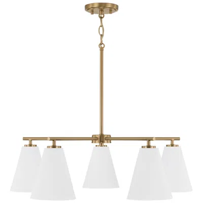 Capital Lighting Austin Allen & Co Charlie 5 Light Chandelier 28" Matte Brass And W