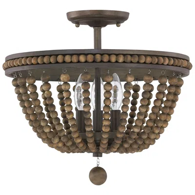 Capital Lighting Austin Allen & Co Handley 3 Light Semi Flush 10.75" Tobacco