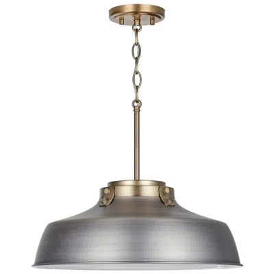 Capital Lighting Austin Allen & Co Oakwood 1 Light Pendant 18" Antique Nickel