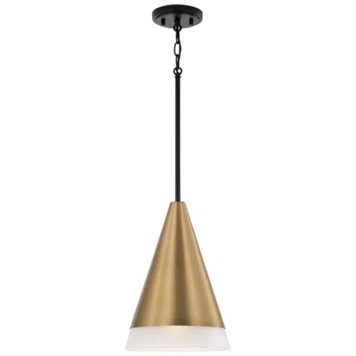 Capital Lighting Avant 1 Light Pendant 9.75" Aged Brass And Black