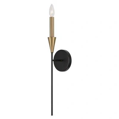 Capital Lighting Avant Steel Candle Wall Light In Matte Black;brushed Brass