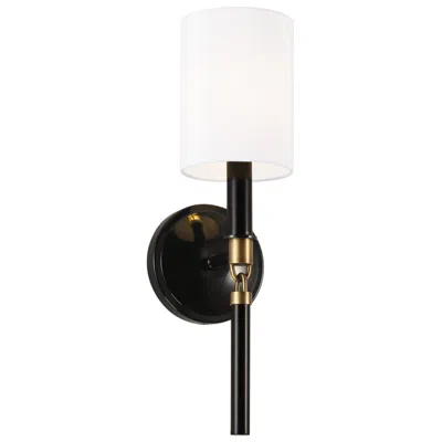 Capital Lighting Beckham 1 Light Sconce 5" Glossy Black And Aged Brass