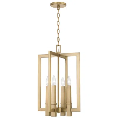 Capital Lighting Blake 4 Light Foyer 14" Aged Brass