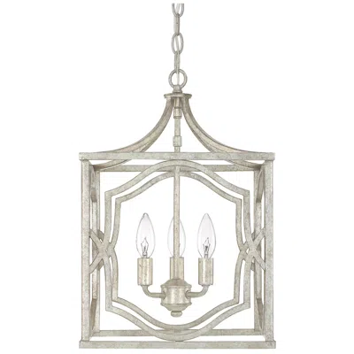 Capital Lighting Blakely 14 1/4" Wide Antique Silver 3-light Foyer Chandelier In Multi