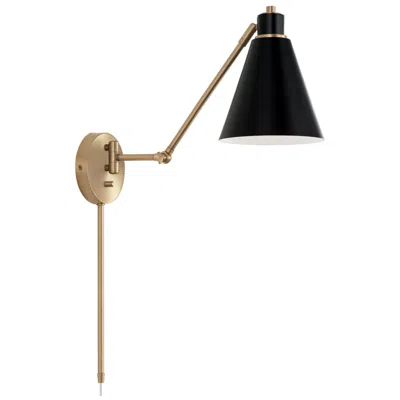 Capital Lighting Bradley 1 Light Sconce 7" Aged Brass And Black