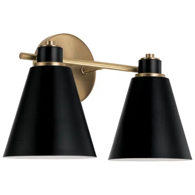 Capital Lighting Bradley 2 Light Vanity 15" Aged Brass And Black