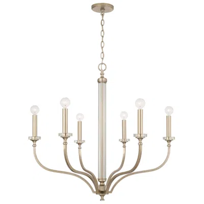 Capital Lighting Breigh 6 Light Chandelier Brushed Champagne In White