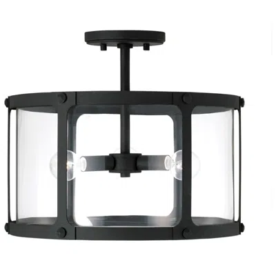 Capital Lighting Brennen 3 Light Semi Flush 15" Black Iron
