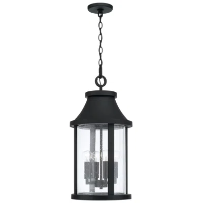 Capital Lighting Bridger 4 Light Outdoor Hanging Lantern 11.5" Black