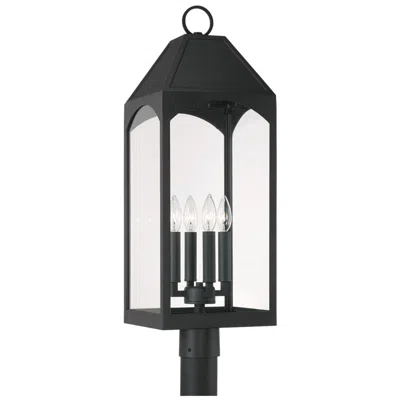 Capital Lighting Burton 4 Light Outdoor Post Lantern 9.75" Black