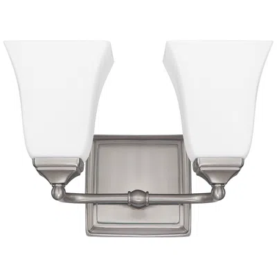 Capital Lighting Cade 2 Light Vanity 12.5" Brushed Nickel In White